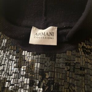 Armani Collezioni Black Sequin Sweatshirt